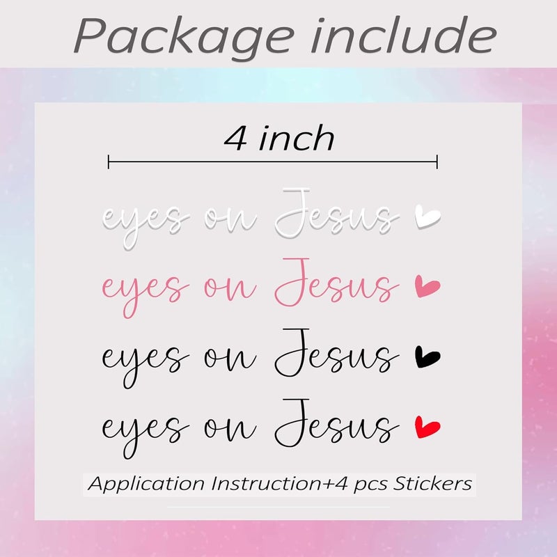 CIKTCOKO 4 x Eyes On Jesus Rearview Mirror Decal,Automotive Rear View Mirror Sticker,Car Windshield Stickers,Jesus Car Window Decal,Tumblers Bumper Water Bottle Stickers Laptop Decal,Car Accessories For Women - Image 3